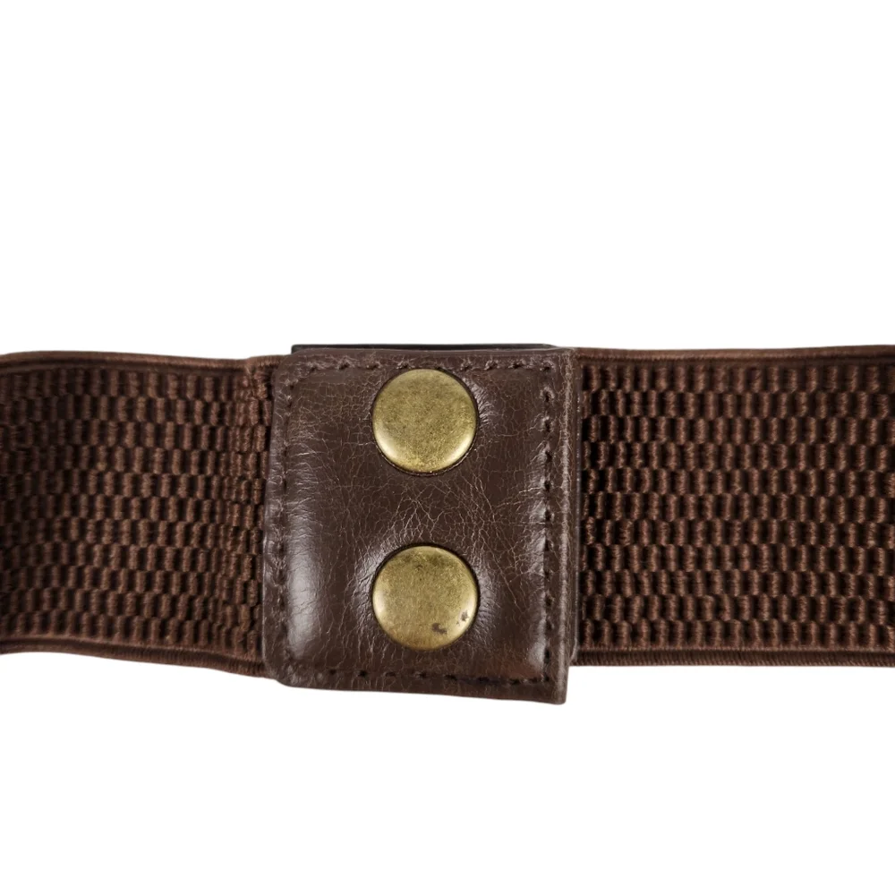 Fantasia Accessories Antique Brass Owl Brown Stretchy Boho Belt Womens Size L XL